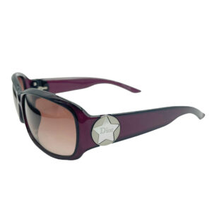 Vintage Dior Star Chunky Sunglasses in Maroon | NITRYL