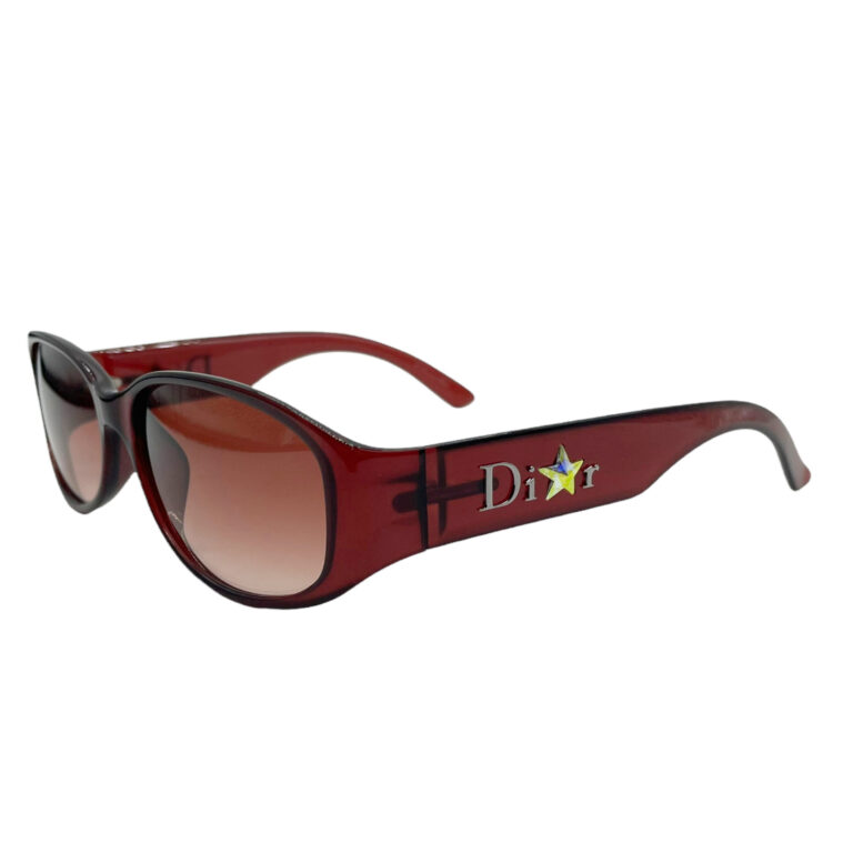 Vintage Dior Chunky Star Sunglasses in Maroon | NITRYL