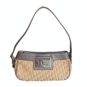 Vintage Dior Monogram Mini Baguette Shoulder Bag in Brown | NITRYL