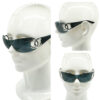 Chanel Rimless Logo Shield Sunglasses in Black / Silver - Image 4