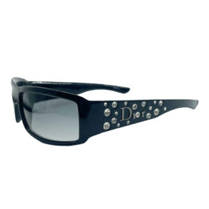 Vintage Dior Chunky Crystal Sunglasses in Black / Silver | NITRYL