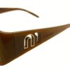 Miu Miu Chunky Cutout Logo Sunglasses in Brown / Gold - Image 3