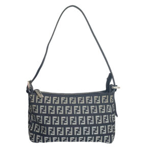 Vintage Fendi Monogram Mini Shoulder Bag in Black / Grey | NITRYL