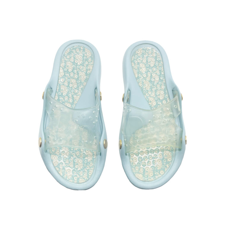 Vintage Dior Monogram Rubber Pool Slides in Baby Blue UK 4 | NITRYL