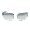 Chanel Diamante Rimless Sunglasses in Holographic Silver - Image 2