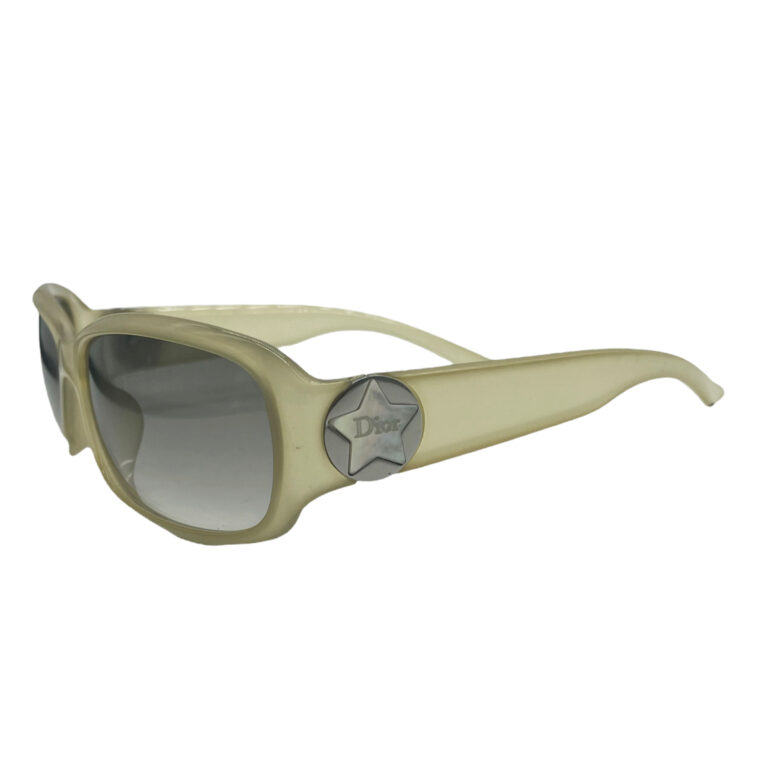 Vintage Dior Star Chunky Sunglasses in Beige | NITRYL