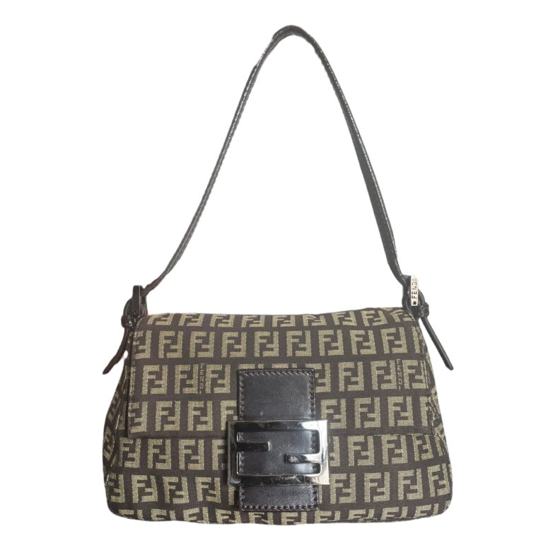 Vintage Fendi Monogram Mini Mama Baguette Shoulder Bag in Brown | NITRYL