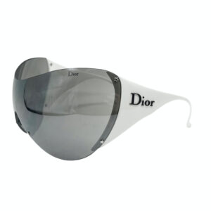 Vintage Dior Ski Rimless Shield Sunglasses in White | NITRYL