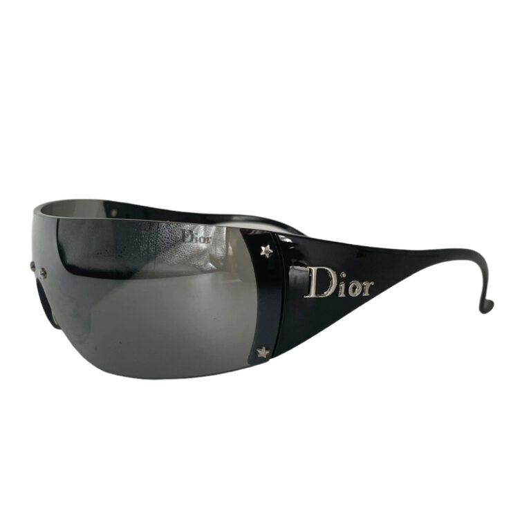 Vintage Dior Ski Rimless Shield Visor in Black | NITRYL