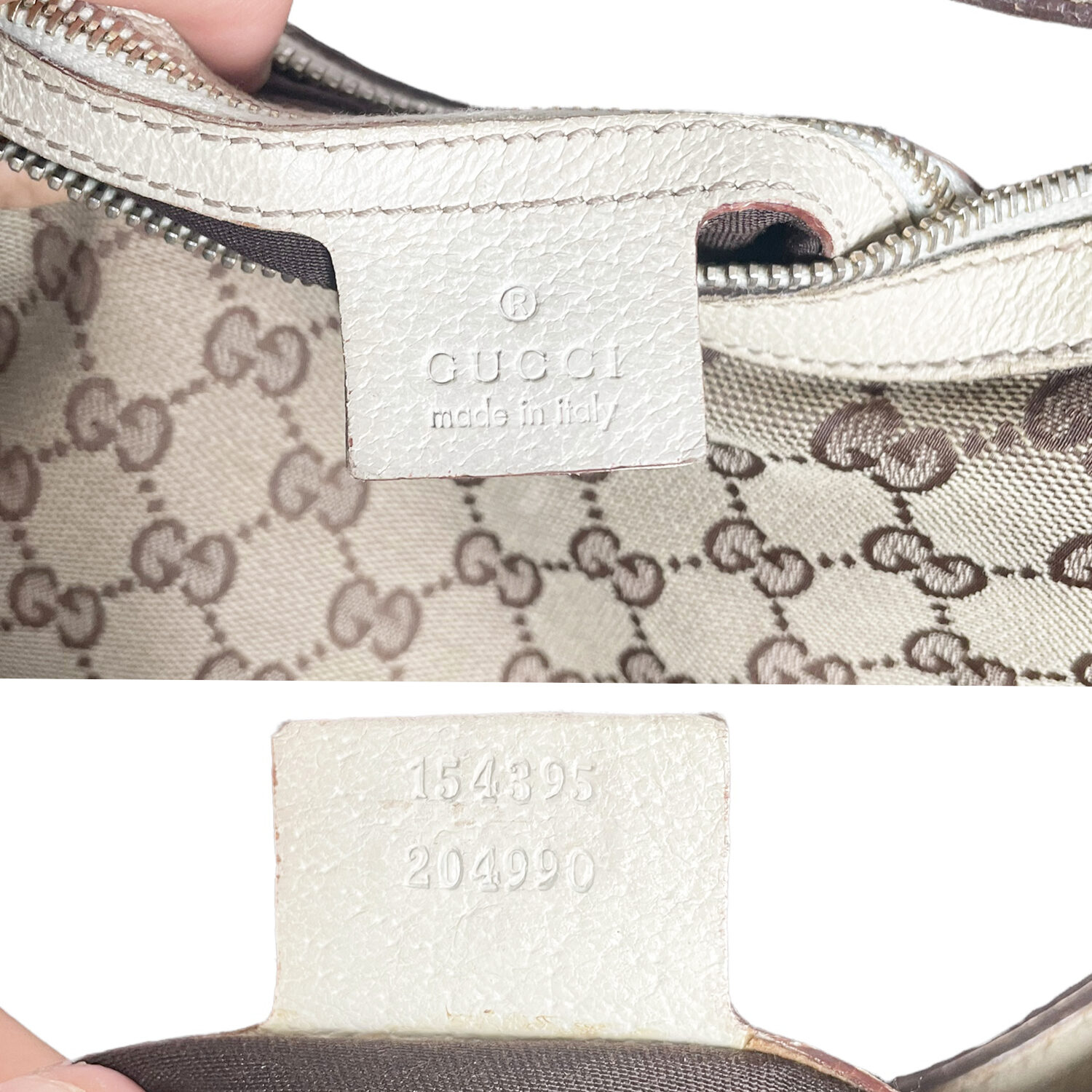 Gucci Monogram Hobo Shoulder Bag In Beige Cream Nitryl 