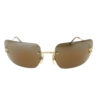 Chanel Diamante Rimless Sunglasses in Brown / Gold - Image 2