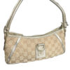 Gucci Monogram Shoulder Baguette Bag in Beige/Gold - Image 2