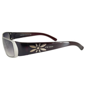 Vintage Prada Flower Sunglasses in Burgundy Red / Silver | NITRYL