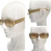 Dior Chunky Crystal Star Logo Sunglasses in Beige / Gold - Image 3