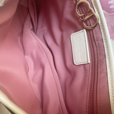 Christian Dior saddle bag with saddle pouch White × Pink Blossom