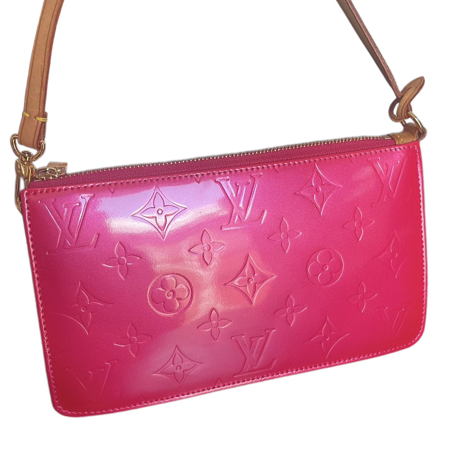 FWRD Renew Louis Vuitton Monogram Satin Boulogne Shoulder Bag in Pink