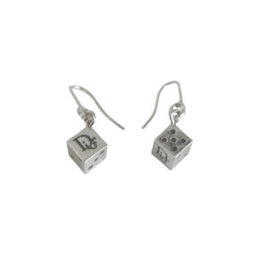 Vintage Dior Dice Earrings in Silver | NITRYL