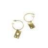 Dior Playing Card Hoop Earrings in Gold - Image 2