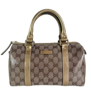 Vintage Gucci Monogram Mini Boston in Brown / Gold | NITRYL