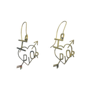 Vintage Dior 'I Love Dior' Earrings in Gold | NITRYL