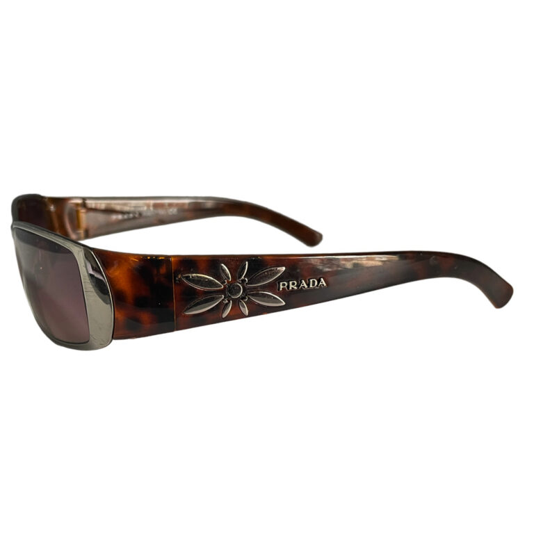 Vintage Prada Flower Sunglasses in Tortoiseshell Brown | NITRYL