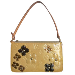 Vintage Louis Vuitton Flower Vernis Pochette Mini Shoulder Bag in Beige | NITRYL