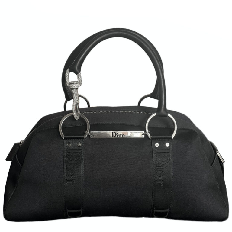 Vintage Dior Hardcore Logo Two-Way Bag in Black / Silver | NITRYL