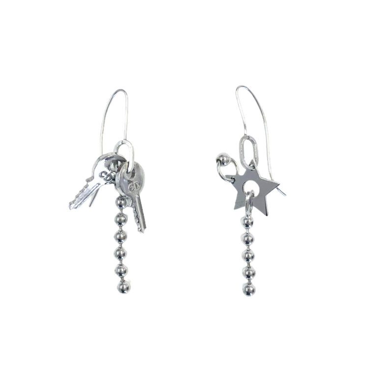 Vintage Dior Hardcore Star Earrings in Silver | NITRYL