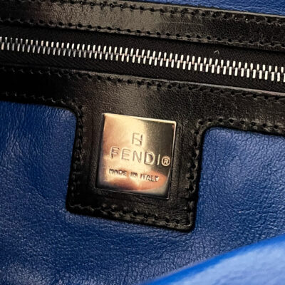 FENDI Vintage Black Leather Shoulder Bag. Italian Designer,  UK