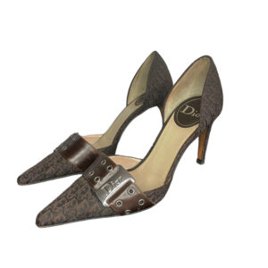 Vintage Dior Monogram Heels in Brown / Silver UK 4 | NITRYL