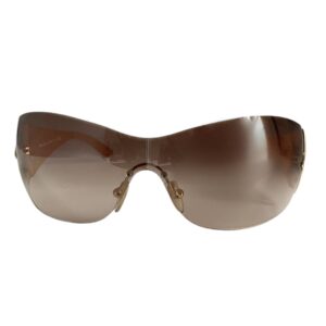 Vintage Prada Star Shield Wraparound Sunglasses in Gold | NITRYL