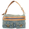 Vintage Louis Vuitton Monogram Denim 'Baggy' Shoulder Bag in Blue | NITRYL