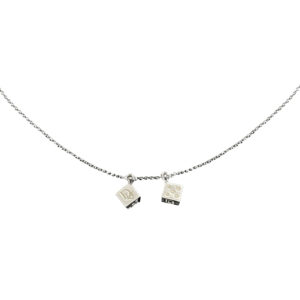 Vintage Dior Logo Dice Necklace in Silver | NITRYL