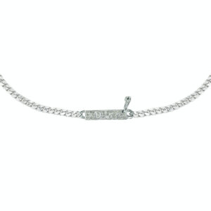 Vintage Dior Diamante Piercing Choker Necklace in Silver | NITRYL