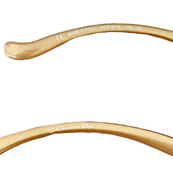 Dior Rimless Ski Wraparound Sunglasses in Gold - Image 3