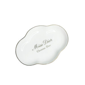 Vintage Dior 'Miss Dior' Trinket Dish in White / Gold | NITRYL