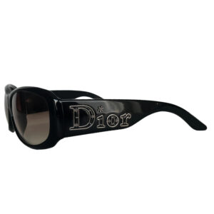 Vintage Dior Logo Chunky Sunglasses in Black / Silver | NITRYL