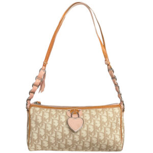 Vintage Dior Monogram Heart Bag in Beige / Baby Pink | NITRYL