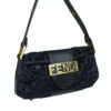 Fendi Monogram Velvet Mini Shoulder Bag in Black / Gold - Image 2