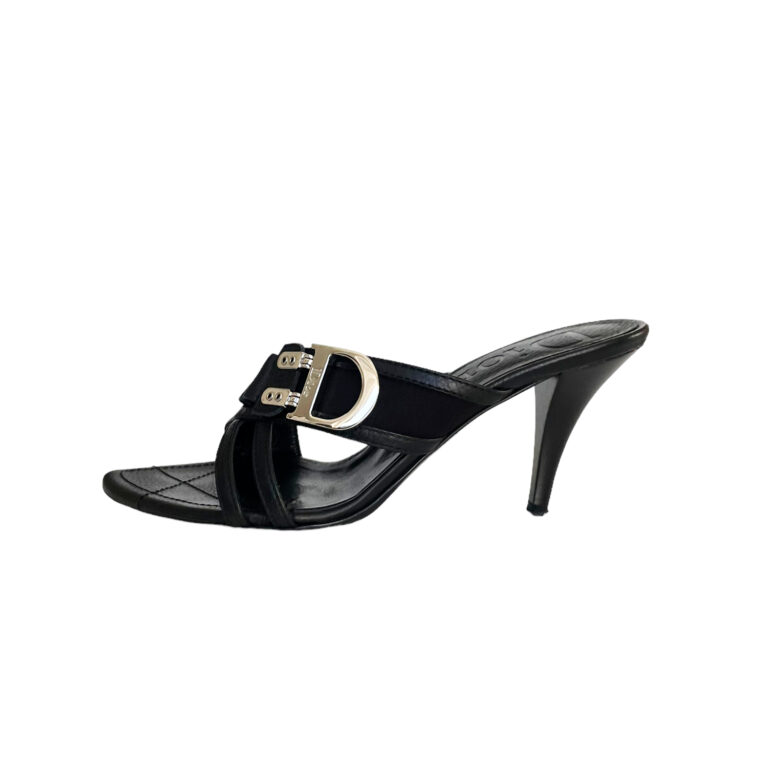 Dior Buckle Logo Heels in Black / Silver UK 4.5 - Image 3