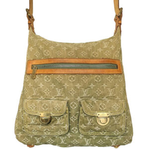 Vintage Louis Vuitton Denim Baggy Crossbody Bag in Khaki Green | NITRYL