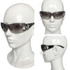 Chanel Logo Wraparound Sunglasses in Silver / Black - Image 3