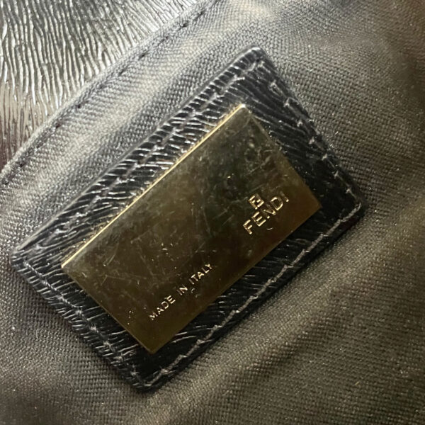 Fendi Monogram Velvet Mini Shoulder Bag in Black / Gold - Image 6