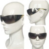 Dior Logo Wraparound Shield Sunglasses in Beige / Silver - Image 4