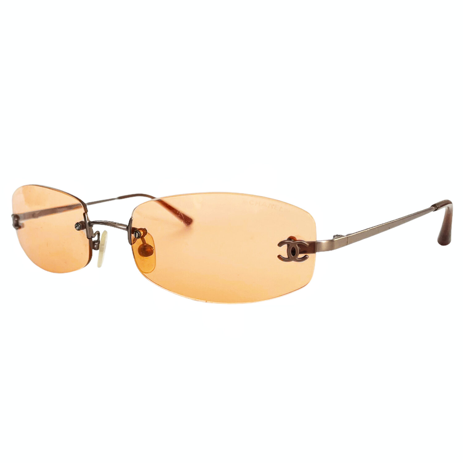 Chanel Rimless Oval Sunglasses in Orange – Nitryl
