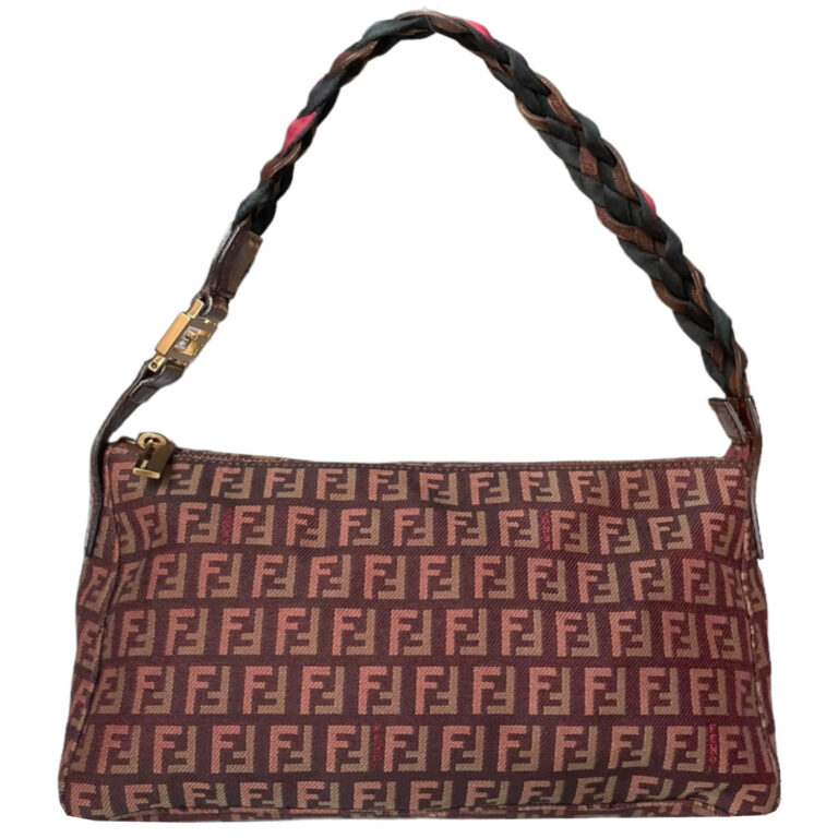 Vintage Fendi Monogram Shoulder Baguette Bag in Maroon | NITRYL