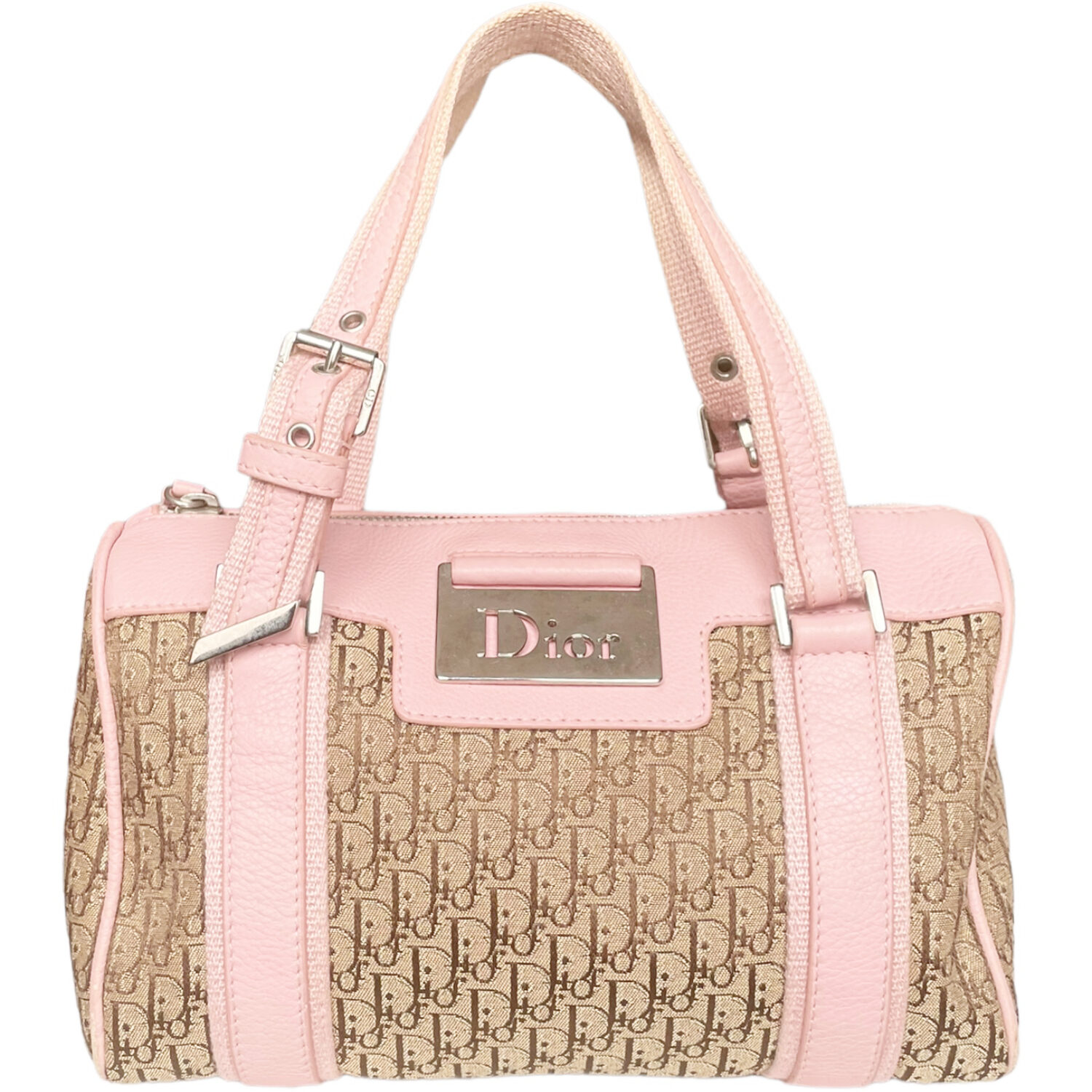Dior Bag Authentic Dior Monogram Mini Boston Bag in Beige / 
