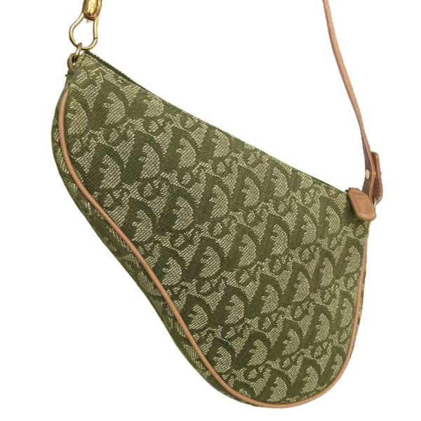 Dior Trotter Monogram Shoulder Saddle Bag in Olive Green - Image 2
