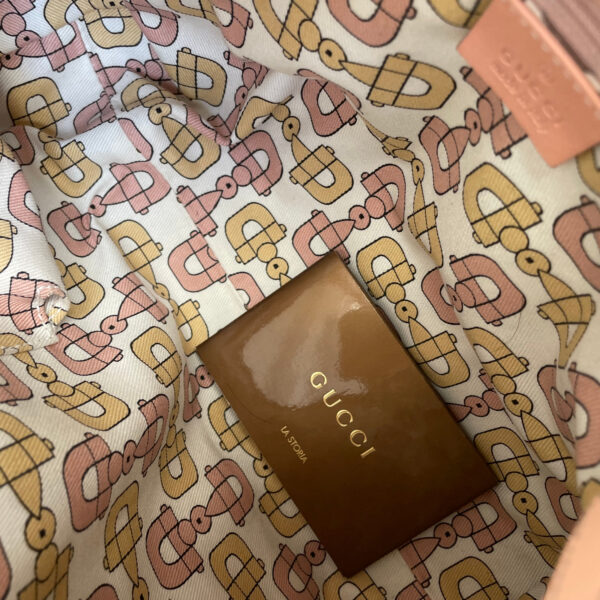 Gucci Monogram Leather Hobo Shoulder Bag in Baby Pink - Image 7
