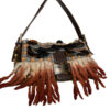 Fendi Embellished Felt Fringe Baguette in Brown RARE - Image 2